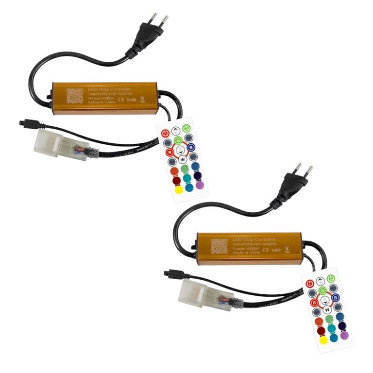2 Control Remoto RGB 220V Bluetooth 1000W 10mm Para Cinta Led