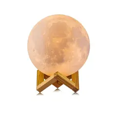 GENERICO - Lampara Diseño Luna Con Control Luz Led 3d