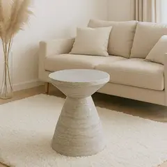 SANTU HOME & DECO - Mesa Centro Lateral Estilo Piedra Zahara Escultura