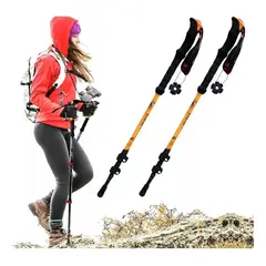 NO LOGO - 2 Bastón Trekking Senderismo Camping 3 Tramos Duralumin