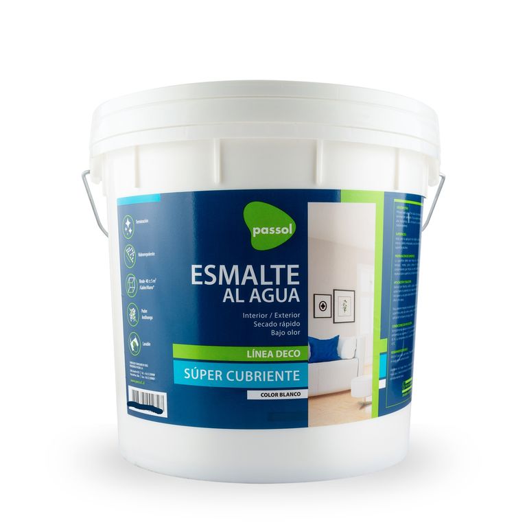 Esmalte al agua Blanco Mate Tineta 10 litros