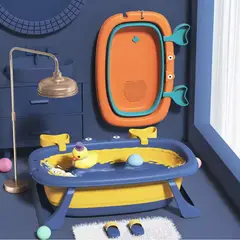 GENERICO - Bañera Plegable para Bebés con Almohada Ajustable y Diseño