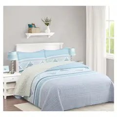 COMPRAPO - Cubrecama Quilt Juvenil Sherpa 2 Plazas Modelo Mar y Cielo