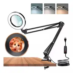 GENERICO - Lámpara De Escritorio Con Lupa Led Con Abrazadera
