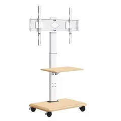 GENERICO - Soporte de TV Rack Móvil con Ruedas y Estante Blanco