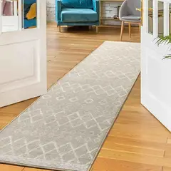 MROTTO - Alfombra Pasillo Beige 60 cm x 5 metros Con Goma ANTIDESLIZANTE