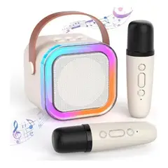 GENERICO - Mini Parlante Karaoke con 2 microfonos inalambricos Bluetooth