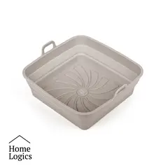 HOME LOGICS - 2 Moldes Reutilizables Silicona Air Fryer Cuadrados 21 Cm