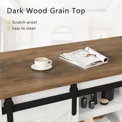 HOMIMAD - MESA DE CENTRO RUSTICA CON CUBIERTA MADERA