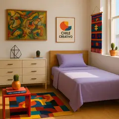 ARMONIA - Set de sábanas 1 plaza Twin 144 hilos estilo lila
