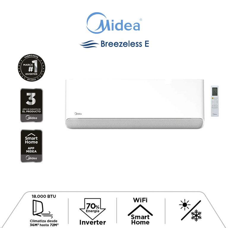 Aire Acondicionado 9.000 BTU - Inverter Breezeless Wifi