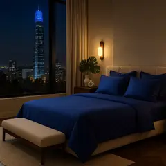 ARMONIA - Conjunto de Sábanas Signature 800 hilos Azul Marino King