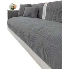 GENERICO - PACK DE 5 FUNDAS PARA SOFA CON DISEÑO GRIS