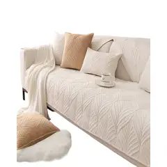GENERICO - FUNDAS MAT PARA SOFA CON DISEÑO SIN COJINES BLANCO