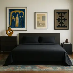 ARMONIA - Juego de cama Azabache Super king 144 h Unicolor