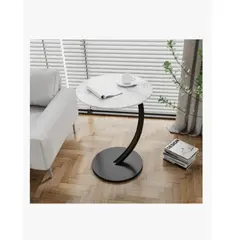 GENERICO - Mesa Estante Redonda Acabado Mármol Mesa Centro Pequeña