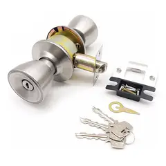 CARLOS I - Cerradura Puerta Pomo Integrado Acero Inox Carlo 6000575