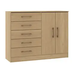 EXIT - Cómoda 5 Cajon(es) 2 Puerta(s) 119x93x38 Cm Roble…