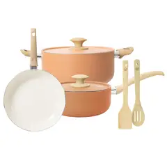 ILKO - Bateria Cocina 7 Piezas Apricot Ceramic