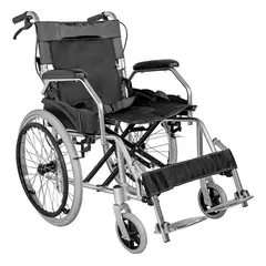 NANOFORT - Silla Ruedas Ligera Plegable Doble Freno Resistente 120kg