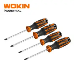 WOKIN - Set 4 atornilladores 4.0, 6.5, ph1, ph2 x100mm