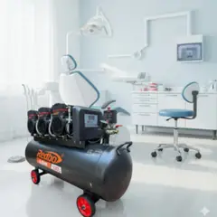 GENERICO - Compresor De Aire Dental 100l Silencioso Sin Aceite - Redbo Negro 50hz60hz Monofásica