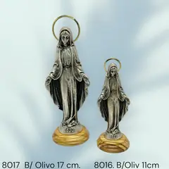 GENERICO - Estatua Italiana de la Virgen Milagrosa en peltre de 17,5 cm.