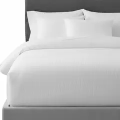 TEXTIL SUPER - FUNDA PLUMÓN BLANCO LISTADO 2MM CON ALETA 1 PLAZA