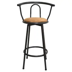 GENERICO - Taburete O Piso Alto Estructura De Metal Y Asiento Gamuza