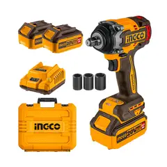 INGCO - Pistola De Impacto Bl +2Bat 4Ah Y Carg 1/2" 20V/500Nm