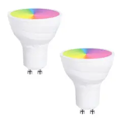 MEGABRIGHT - 2 Ampolletas Dicróico Gu10 Smart Bright 5W RGB Wifi