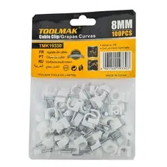 GENERICO - Grapa Grampa Rg6 Cable 8mm Blanco 100 Unidades Toolmak
