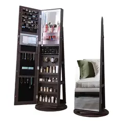 GENERICO - Joyero Con Espejo Organizador De Cosméticos Giratorio