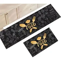 GENERICO - Set 2 Alfombra De Goma Para Cocina Piso Entrada Antideslizante
