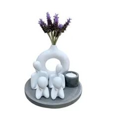 GENERICO - Set Decorativo Familia con 2 hijos Cemento