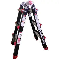 GENERICO - Escalera de aluminio 4x3 12 peldaños plegable multiproposito 150Kg 3mt