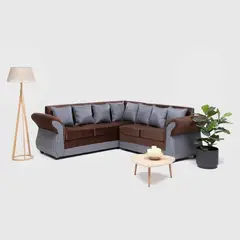 GENERICO - SOFA IRLANDA L 5 CUERPO GRIS CON CAFE