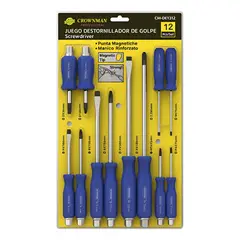 GENERICO - Juego Destornilladores De Golpe 12 Piezas Imantados