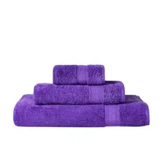 AMERICAN FAMILY - TOALLA DE MANO 100% ALGODÓN 450 GRS 45×80 CM MORADO