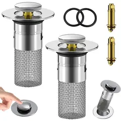 KUANGYE - X2 Filtro Tapón Para Ducha Fregadero Drenaje Tapa 34-40mm