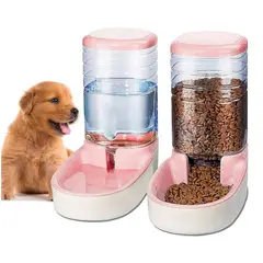 GENERICO - Pack Dispensador De Agua Y Comida Para Perros Rosado