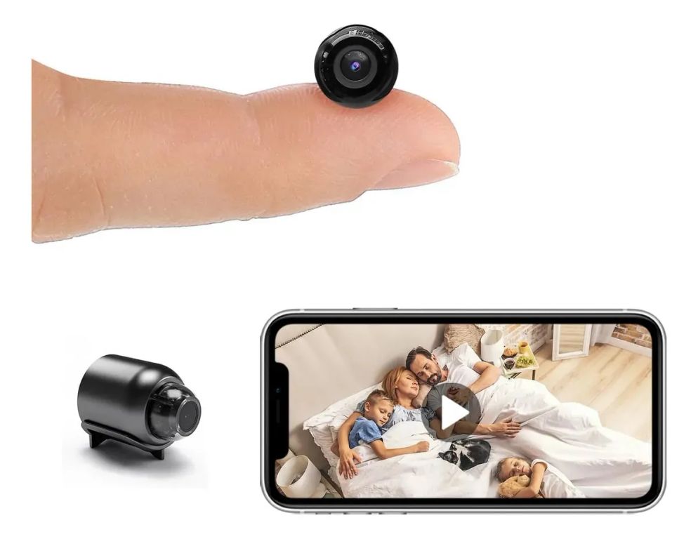 Mini Espia Cámara Wifi 1080p Hd Visión Nocturna En Casa Negro a $11.990