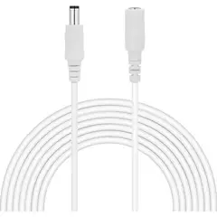 GENERICO - Cable Extension De Alimentación De 12v Para Camara 5 Metros Color blanco