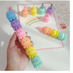 GENERICO - Set de 5 Lápices Destacadores Pulpo Kawaii
