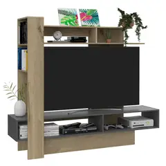 TUHOME - Estante TV 60 Flamenco Duna Y Plomo 152X180X40 Cm