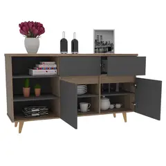 TUHOME - Buffet Salem 2 Cajones 2 Puertas Miel Y Plomo