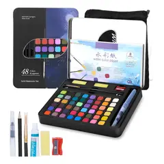 U BUY - Acuarelas Profesionales 48 Colores Funda Negra