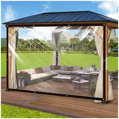 KUANGYE - 3×3m Lonas Transparentes Resistentes Impermeables UV Con Ojales+10m Cuerda