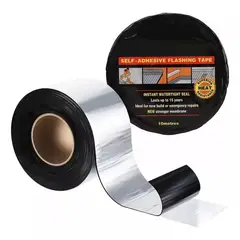 GENERICO - Cinta Sellador Techo Impermeable Aluminio Asfalto Betún 10m