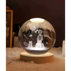 GENERICO - El Principito Esfera de Cristal Decorativa Luz LED USB e Interruptor